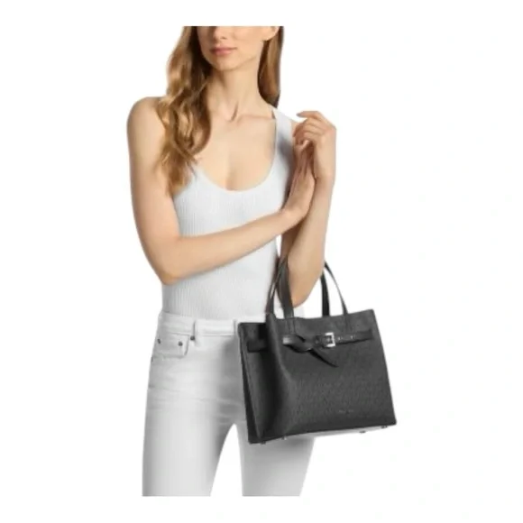 MICHAEL MICHAEL KORS Emilia Medium Signature Logo Satchel. NEW - Picture 2 of 9